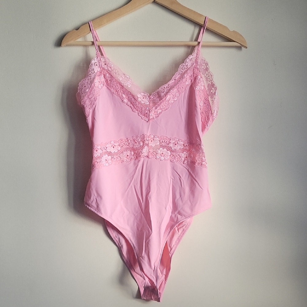 NEW Anthropologie Lace Trim Bodysuit